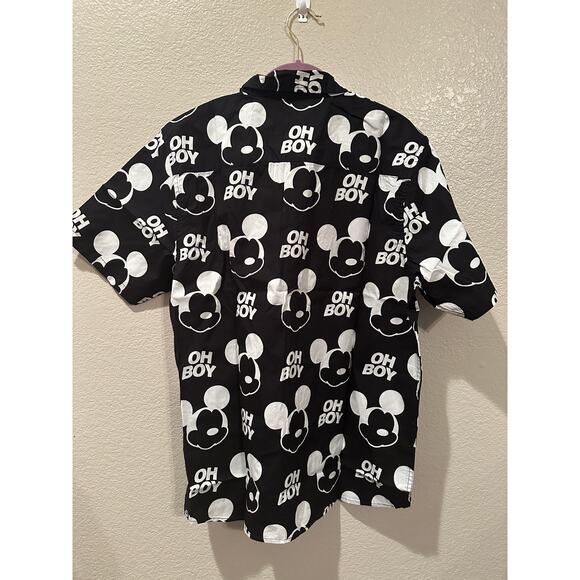 NWT Disney x Neff Mickey Mouse Oh Boy Button Down Collared Shirt L XL - Picture 6 of 6